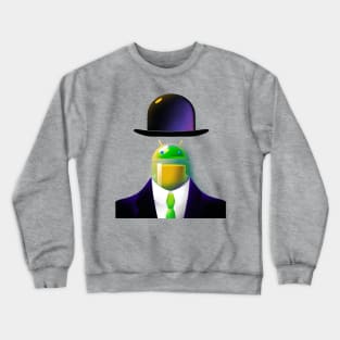 The android in the Bowler Hat Crewneck Sweatshirt